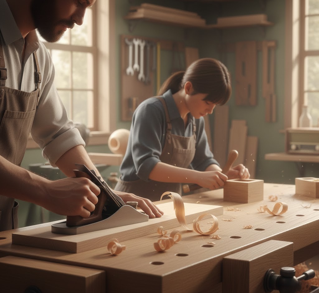 Craftspeople at work